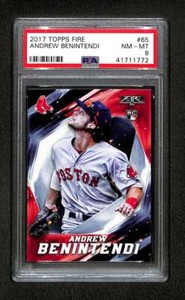 2017 Topps Fire Andrew Benintendi Rookie #65 PSA 8 NM-MT Boston Red Sox Z9570