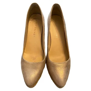 Como Nuevos Zapatos de Terciopelo Damas Mujer Tacón Oro Rosa Alpargatas Cuñas Verano 3 36 - Imagen 1 de 7