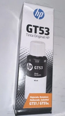 HP GT53 BLACK Ink Bottle Refill 90ml - Genuine OEM GT51/XL DeskJet 5800 - Image 1 of 2