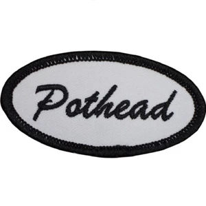 Pothead Patch - Cannabis Marijuana CBD Reefer Weed Ganja Badge 3" (Iron on) - Picture 1 of 1
