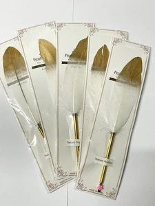 Nikkah Feather Pen Certificate White Gold Qabool Hai Islamic Wedding Guestbook - Picture 1 of 2