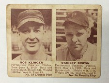 1941 DOUBLE PLAY # 35 BOB KLINGER- #36 STANLEY BROWN CARD #36 NORMAL CORNER WEAR