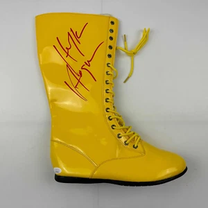 Autographed/Signed Hulk Hogan Yellow WWE WWF Wrestling Boot/Shoe JSA COA Auto - Picture 1 of 3