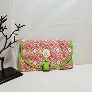 Jewelry/Cosmetic/Electronic Carry All Pouch color(s) Green/Pink - Picture 1 of 5