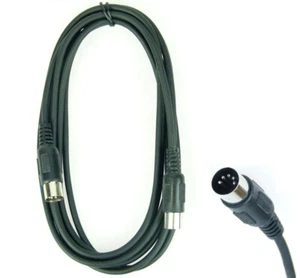 3 m MIDI DIN Video Kabel 5 pol pin polig schwarz Midikabel Paccs ADAM HALL - Picture 1 of 4