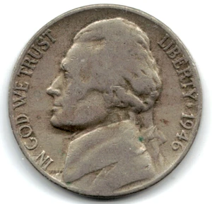 1946 D Jefferson nickel in FINE condition ~ PLEASE SEE THE SCAN stk D-00 - Picture 1 of 5