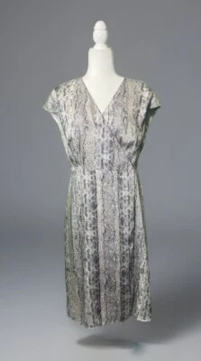 Vestido midi forrado estampado pitón serpiente The Limited talla 12 Petite Foto 1 de 4