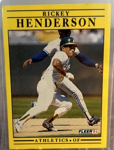1991 Fleer Rickey Henderson #10 Oakland Athletics 