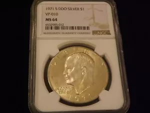1971 $1 DDO Eisenhower NGC MS 64 - Picture 1 of 2