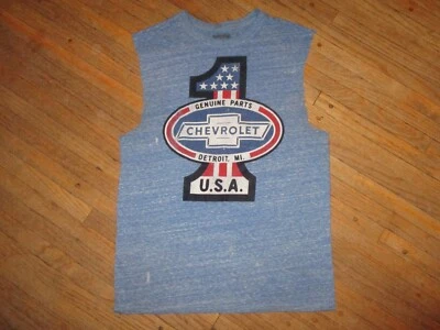 CAMISETA CHEVROLET EE. UU. #1 PIEZAS ORIGINALES Retro Corte Golpeado Sin Mangas MEDIANA Foto 1 de 4
