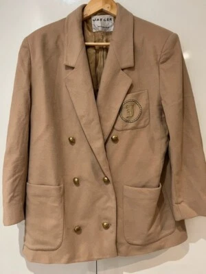 Chaqueta Chaquetón Jaeger Vintage Lana Y Cachemira - Bolsillo Bordado Foto 1 de 4