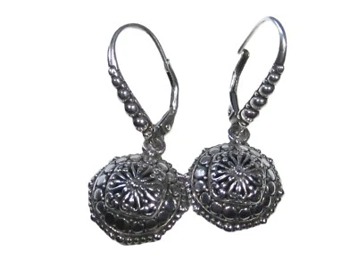 Pendientes Sarda de plata de ley con palanca de búsqueda apasionada de la sabiduría Foto 1 de 4