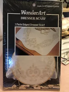 WonderArt Dresser Scarf New: Fleur De Lid 15” X 42” - Picture 1 of 1