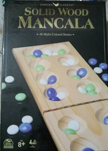 Solid Wood Mancala ~48 Multi-Color Stones~ - Picture 1 of 6