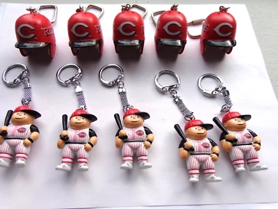 VINTAGE MLB CINCINNATI REDS  Lil Sports Brat Key Chains PLAYERS  & HELMETS 10 Pc - Image 1 of 2