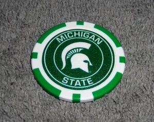 NCAA COLLEGE FOOTBALL MICHIGAN STATE SPARTANS POKER CHIP GOLF BALL MARKER - Picture 1 of 1