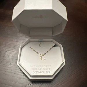 Isabella M vergoldete Sterlingsilber 16" Halskette mit dem Buchstaben "C" Anhänger - Bild 1 von 2