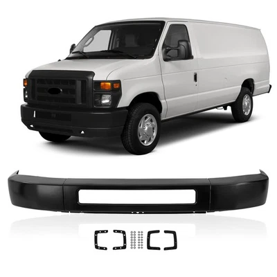 Primded Black Front Bumper For 2008-2024 Ford E-150 E-250 E-350 E-450 HeavtyDuty - Image 1 of 4