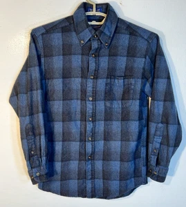 Sir Pendleton Jungen Jugend Medium 100 % reine Schurwolle blau kariert LS Knopfleiste - Bild 1 von 4