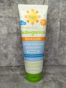 Babyganics FPS 50 loción de protección solar mineral, mezcla transparente, protección UVA UVB 8 oz - Imagen 1 de 3