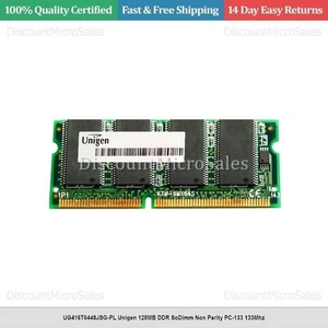 UG416T6448JSG-PL Unigen 128MB DDR SoDimm Non Parity PC-133 133Mhz - Picture 1 of 1