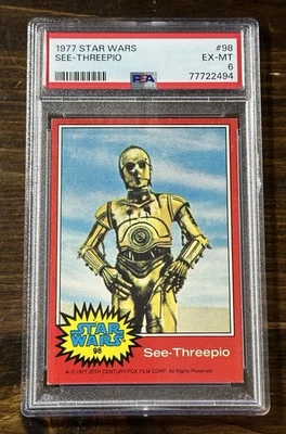1977 Star Wars #98 SEE-THREEPIO C3PO PSA 6 - Image 1 of 3