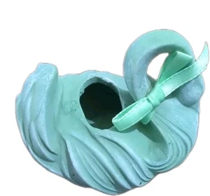 Porta baratijas jardinera suculenta cisne bisque verde de colección - Imagen 1 de 4