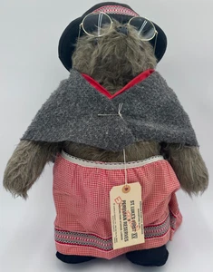 Orso Gabrielle Zia Lucy Paddington 1978 vintage con bicchieri ed etichetta - Foto 1 di 11