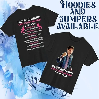 Cliff Richard Tour 2025 T-Shirt Music Fan Hoodie Concert Gift Jumper Gift Top - Image 1 of 3