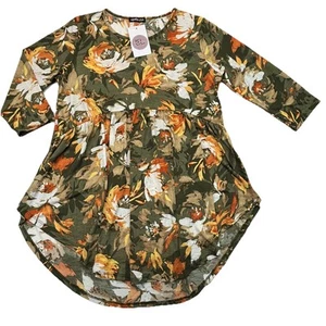 Heimish USA Baby Doll Top Women Size S Multicolor Green Floral 3/4 Sleeve Boho - Picture 1 of 10