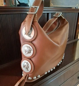 KIESELSTEIN CORD TRIBAL LONGHORN TAN TOTE BAG PURSE - Picture 1 of 9