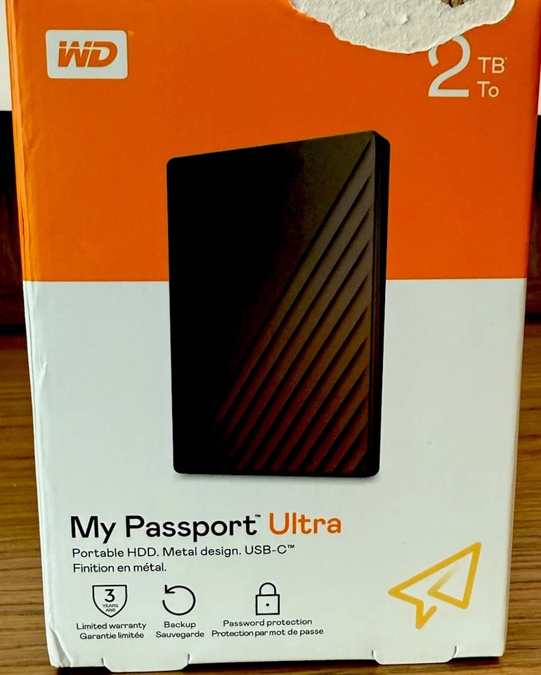 WD My Passport Ultra 2TB Portable External Hard Drive, Silver WDBC3C0020BSL-WESN - Image 1 of 1