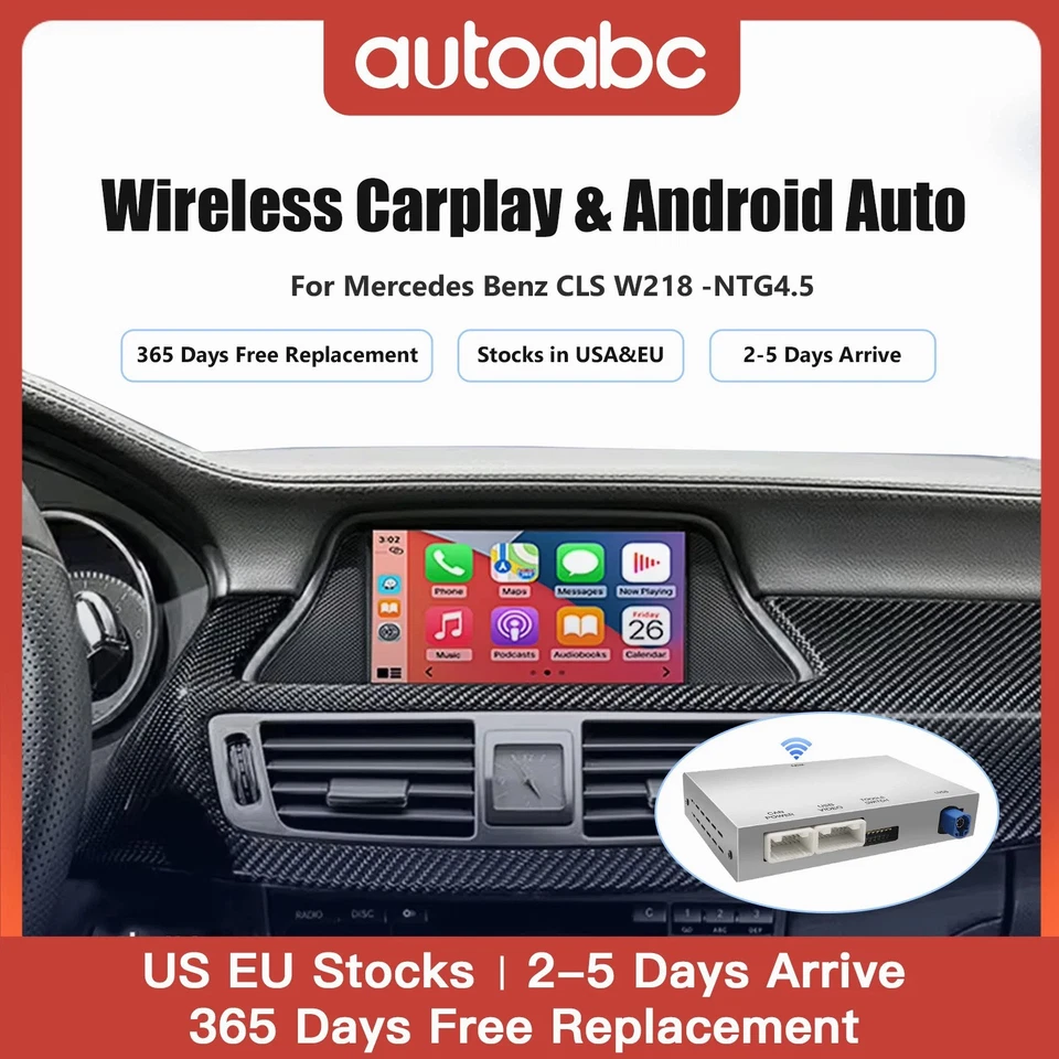 Link espelhado Wireless Carplay Android Auto para C117 W176 W204 CLS GLK NTG 4.5 4.7 - Imagem 1 de 4