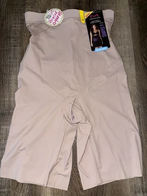 Maidenform 1 par feminino cintura alta coxa mais fina bege modelagem controle firme ~ M - Imagem 1 de 4