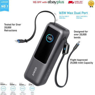Anker Laptop Zolo Power Bank 25,000mAh 165W Triple 100W- 4x USB Ports (CCC) - image 1 of 4