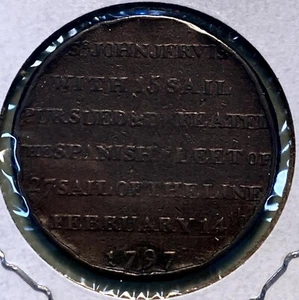 1797 Medaillon - St. Johnjervis besiegt die spanische Flotte 14.02.1797 (501) - Bild 1 von 2