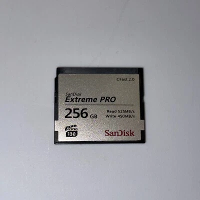 SanDisk Extreme PRO 256GB CFast 2.0 Memory Card – Fully Working (Cosmetic Crack) - Image 1 of 3
