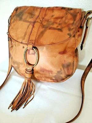 Bolso Bandolera Lucky Boho Vaquera Cuero Teñido Marrón Morado Rojo Tostado Negro Foto 1 de 4