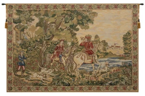 Noble Hunt Medieval Hunting Belgian Tapestry Wall Art Hanging (New) 45x69 inch - Picture 1 of 6