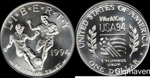 1994-D World Cup Clad Silver Dollar Gem BU No Box/COA - Picture 1 of 1
