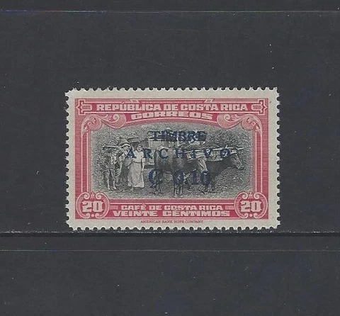 COSTA RICA COFFEE,OXCART,SURCHARGED TIMBRE ARCHIVO, MENA PR25 MLH 1949 Cover