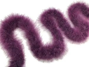 2 Yards - Plum Turkey Medium Weight Marabou Feather Boa 25 Gram Costume - Picture 1 of 4