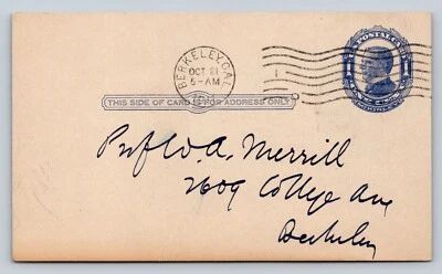1910 UX22 US Postal Card 1c BERKELEY CA Special Meeting After Morning Service - Image 1 of 3