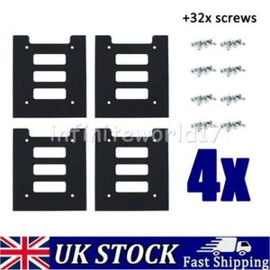 4PCS 2.5 to 3.5 Inch SSD HDD Metal Hard Drive Mount Bracket Adapter Black Holder - Picture 1 of 10