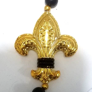 Mardi Gras Bead Fleur De Lis 20" Specialty Necklace New Orleans Carnival Throw - Picture 1 of 6