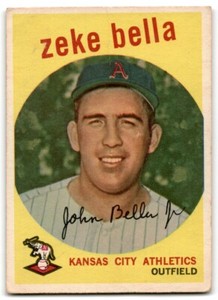 1959 Topps Zeke Bella RC Kansas City Athletics #254