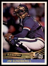 1984 Donruss Jim Sundberg . Texas Rangers #178