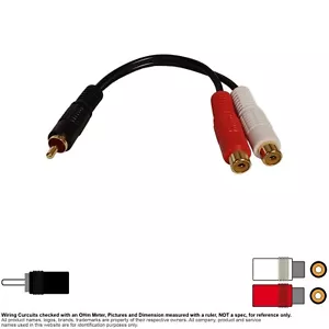 Adapter Coax AV Coaxial Audio Video Connector RCA 1:2 Male Female Splitter 4" - Picture 1 of 3