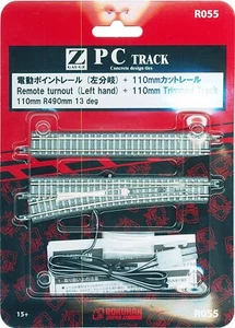 Rokuhan Z Scale R055 PC Track Point Rail 110mm with Left Cut Rail  - Picture 1 of 1