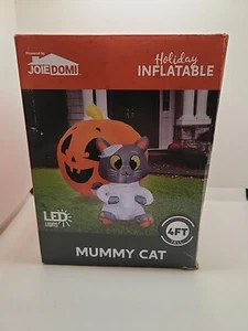 Joiedomi 5 Ft Tall Halloween Inflatable Animated Kitty Cat on Pumpkin Inflatable - Picture 1 of 1